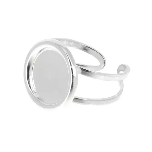 anello regolabile per cabochon 12 mm - Argento 925 x1