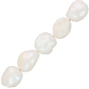 Perle d'acqua dolce Keshi - perle barroche irregolari 11 mm - Bianco madreperla x6