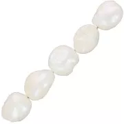 Perle d'acqua dolce Keshi - perle barroche irregolari 11 mm - Bianco madreperla x6