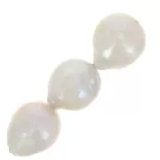 Perle d'acqua dolce Keshi - perle barroche irregolari 10 mm - Bianco x4