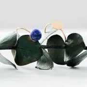 Anello sottile con base piatta per cabochon 8 mm - D-52 - Placcato oro 3 micron x1