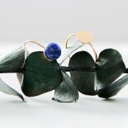 Anello sottile con base piatta per cabochon 8 mm - D-54 - Placcato oro 3 micron x1