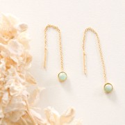 Catene di orecchie 60 mm per cabochon 4 mm - Argento 925 Dorato oro fino x2