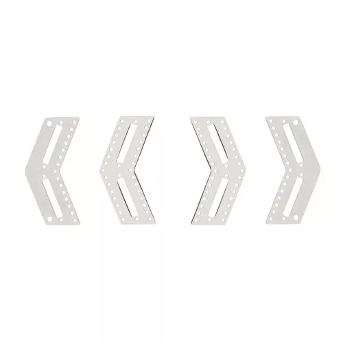 2 terminali e 2 distanziatori chevron per Miyuki - Acciaio inossidabile