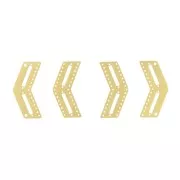 2 terminali e 2 distanziatori chevron per Miyuki - Acciaio inos. dorato