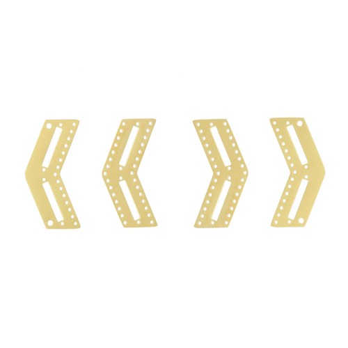 2 terminali e 2 distanziatori chevron per Miyuki - Acciaio inos. dorato