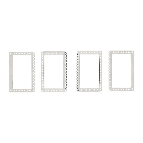 2 terminali e 2 distanziatori rettangoli per tessitura Miyuki Acciaio inossidabile