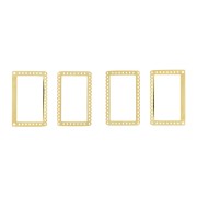 2 terminali e 2 distanziatori rettangoli per tessitura Miyuki Acciaio inos. Dorato