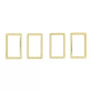 2 terminali e 2 distanziatori rettangoli per tessitura Miyuki Acciaio inos. Dorato