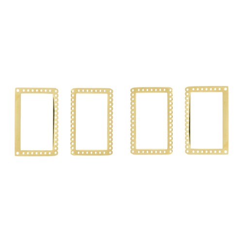 2 terminali e 2 distanziatori rettangoli per tessitura Miyuki Acciaio inos. Dorato