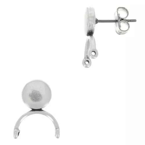 Cymbal Chiodi di orecchie per tessitura Miyuki 11/0 Venio II Argentato anticato x2