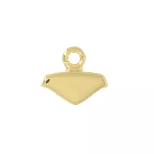 Cymbal Bead Endings - Terminale Chevron Beads 9x10 mm Mikronisi - Dorato con oro fino x1