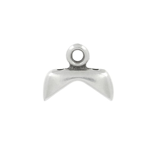 Cymbal Bead Endings - Terminale Chevron Beads 9x11 mm Koutalas - Arg. anticato x1