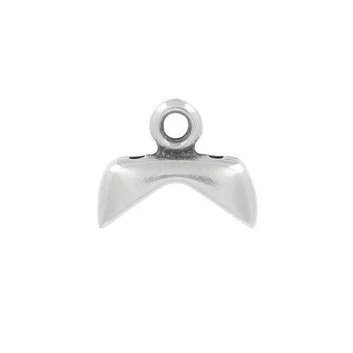 Cymbal Bead Endings - Terminale Chevron Beads 9x11 mm Koutalas - Arg. anticato x1