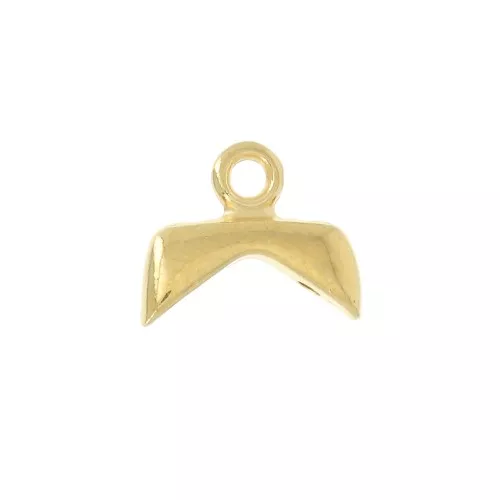Cymbal Bead Endings - Terminale Chevron Beads 9x11 mm Koutalas - Dorato con oro fino x1
