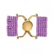 Cimbalo Chiusura magnetica per Miyuki Delica 11/0 18x17mm Kissamos II Dorato con oro fino