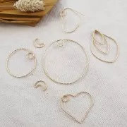 Pendente cuore diamantato 26x29 mm in Argento 925 Dorato con oro fino x1