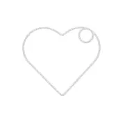 Pendente cuore diamantato 26x29 mm in Argento 925 x1