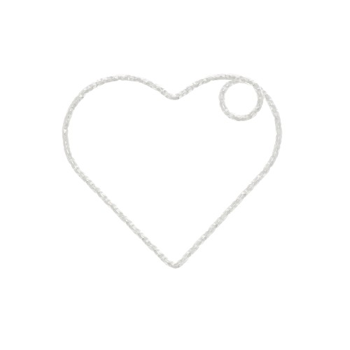 Pendente cuore diamantato 26x29 mm in Argento 925 x1