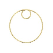 Pendente cerchio diamantato 25 mm in Argento 925 Dorato con oro fino x1