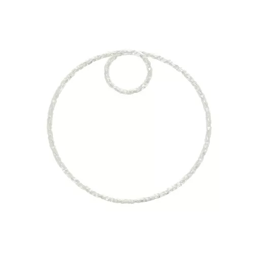 Pendente cerchio diamantato 25 mm in Argento 925 x1