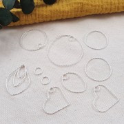 Pendente cerchio diamantato 25 mm in Argento 925 x1