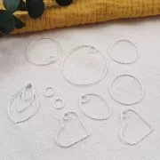 Pendente cerchio diamantato 25 mm in Argento 925 x1