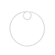 Pendente cerchio diamantato 30 mm in Argento 925 x1