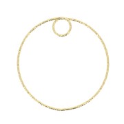 Pendente cerchio diamantato 35 mm in Argento 925 Dorato con oro fino x1|raw }}