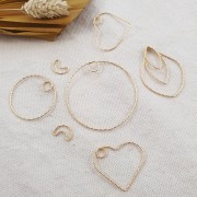 Pendente cerchio diamantato 35 mm in Argento 925 Dorato con oro fino x1