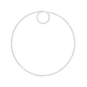 Pendente cerchio diamantato 35 mm in Argento 925 x1