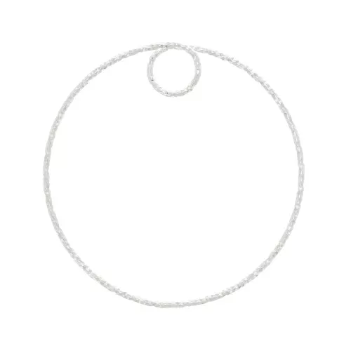 Pendente cerchio diamantato 35 mm in Argento 925 x1
