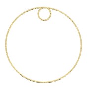Pendente cerchio diamantato 40 mm in Argento 925 Dorato con oro fino x1