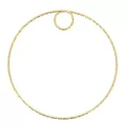 Pendente cerchio diamantato 40 mm in Argento 925 Dorato con oro fino x1