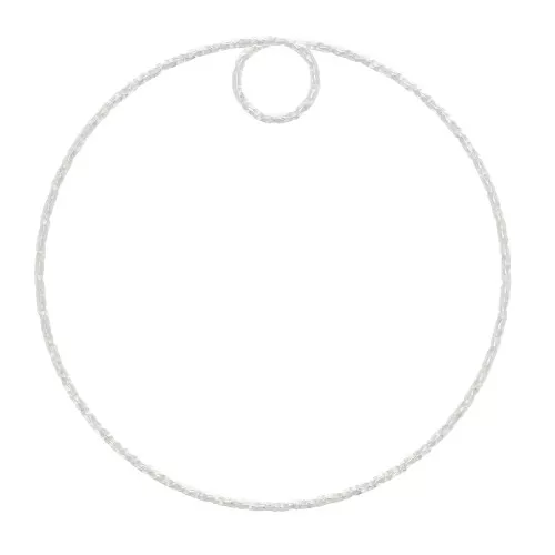 Pendente cerchio diamantato 40 mm in Argento 925 x1