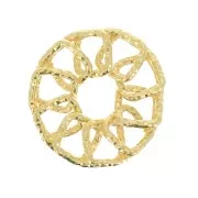 Distanziatore - pendente sole diamantato 15 mm in Argentoo 925 Dorato oro fino x1