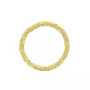Anello chiuso tondo diamantato 8 mm in Argento 925 Dorato con oro fino x1