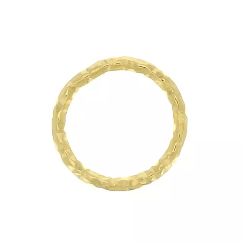 Anello chiuso tondo diamantato 8 mm in Argento 925 Dorato con oro fino x1