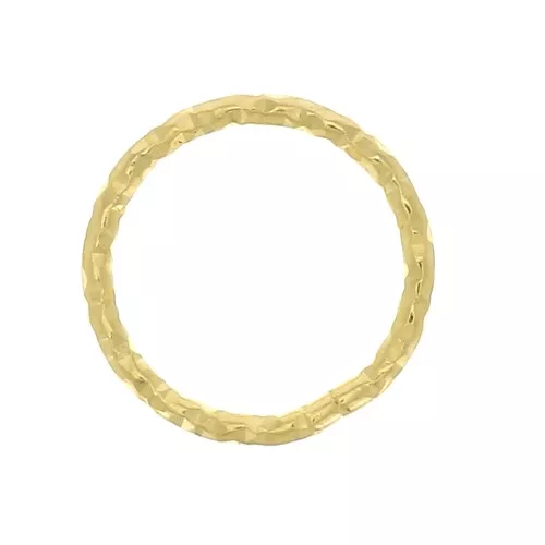 Anello chiuso tondo diamantato 9.6 mm in Argento 925 Dorato con oro fino x1