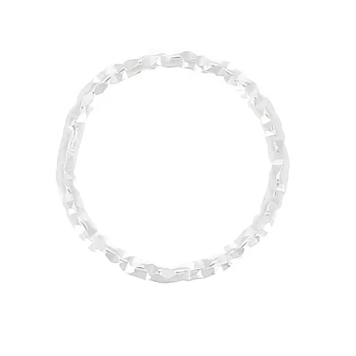 Anello chiuso tondo diamantato 9.6 mm in Argento 925 x1