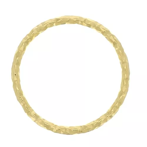 Anello chiuso tondo diamantato 12 mm in Argento 925 Dorato con oro fino x1