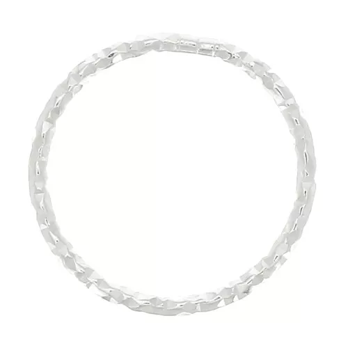 Anello chiuso tondo diamantato 12 mm in Argento 925 x1