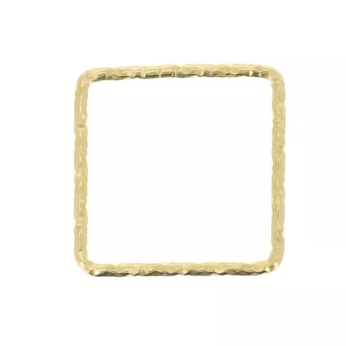 Anello di montaggio e tessitura quadrato 13mm in Argento925 Dorato con oro fino x1