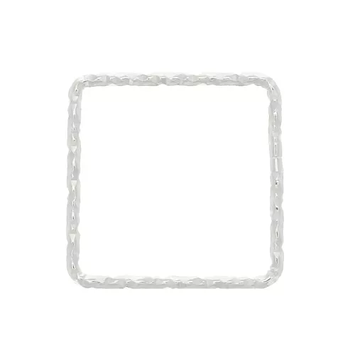 Anello di montaggio e tessitura quadrato diamantato 13 mm in Argento 925 x1