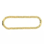 Distanziatore rettangolo arrotondato diamantato 16x5mm in Argento 925 Dorato x1