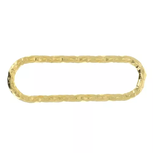 Distanziatore rettangolo arrotondato diamantato 16x5mm in Argento 925 Dorato x1