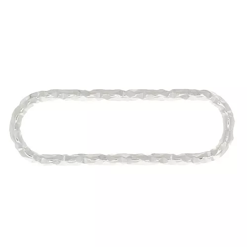 Distanziatore rettangolo arrotondato diamantato 16x5 mm in Argento 925 x1