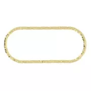 Distanziatore rettangolo arrotondato diamantato 23x10 mm in Argento 925 Dorato x1