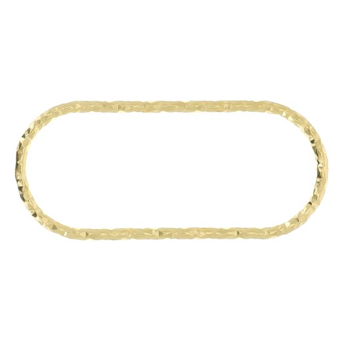 Distanziatore rettangolo arrotondato diamantato 23x10 mm in Argento 925 Dorato x1