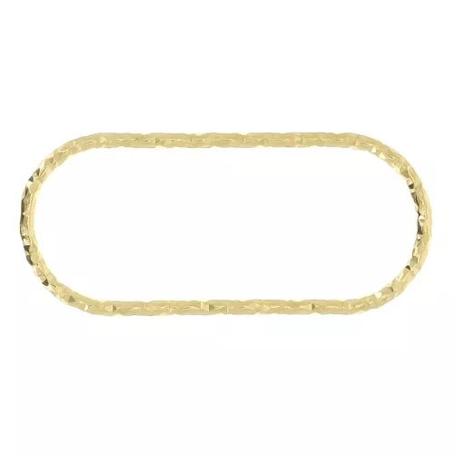 Distanziatore rettangolo arrotondato diamantato 23x10 mm in Argento 925 Dorato x1
